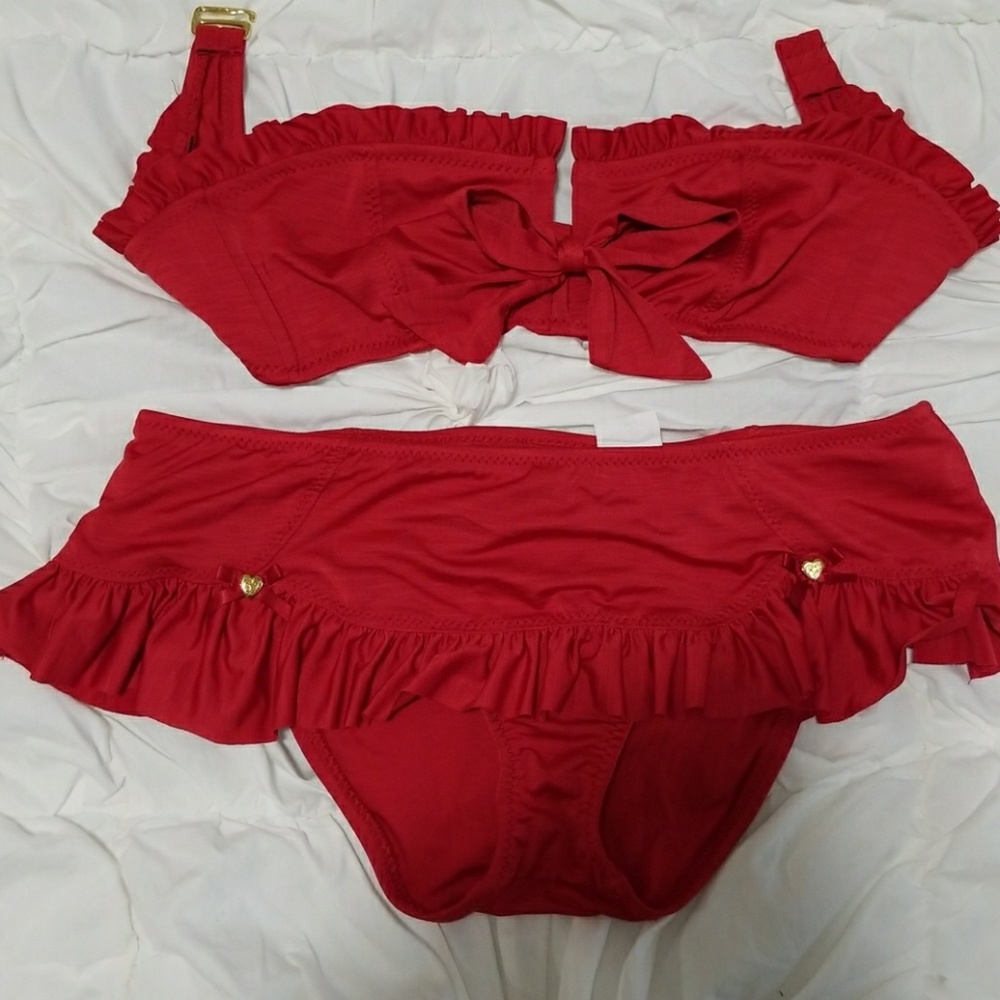 Betsey Johnson Red Rockabilly Bikini
